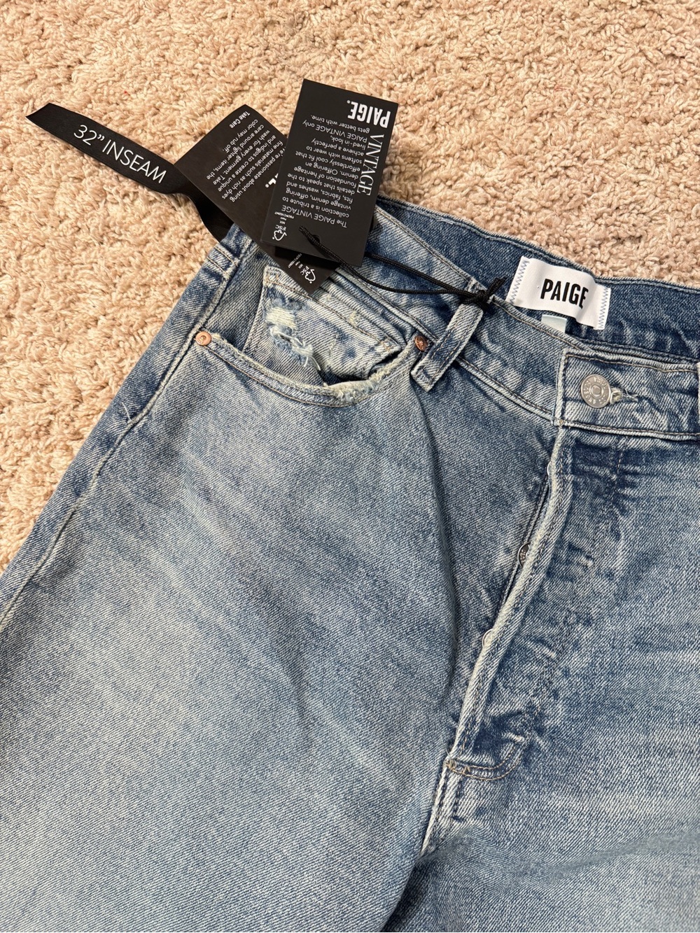 NWT PAIGE. SAWYER WIDE LEG High Rise Wide Straight Leg Jeans Size 28 - Picture 14 of 16